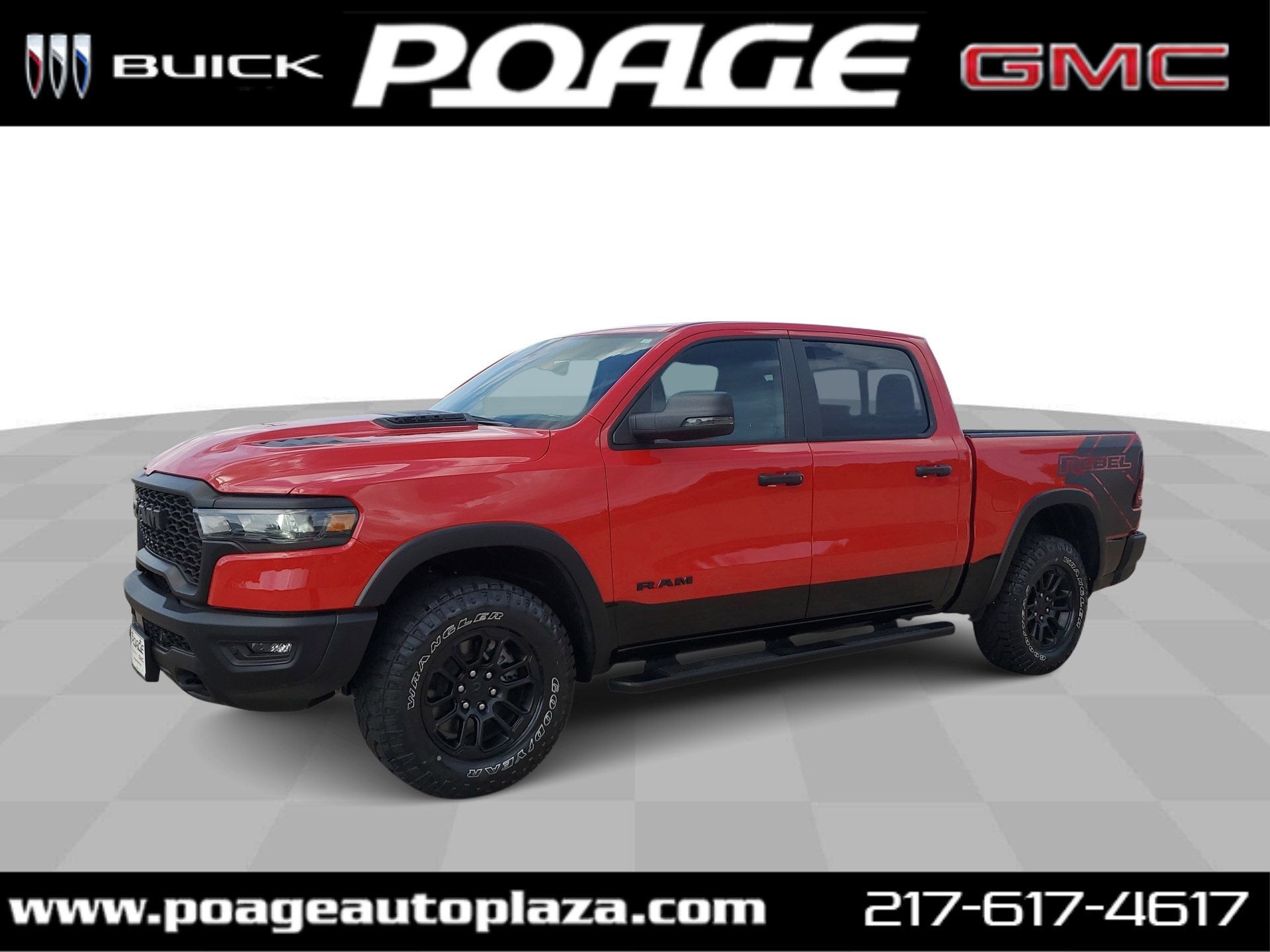2025 RAM 1500 Rebel in Red — front three-quarter view
