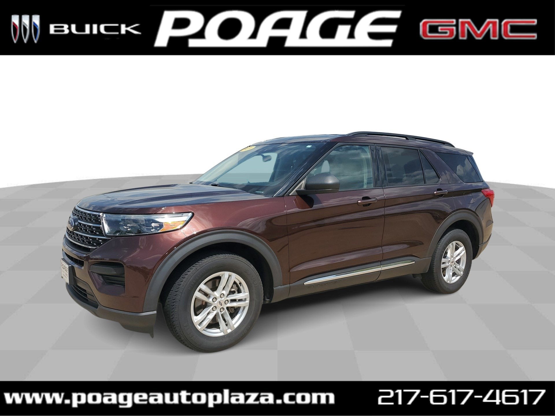 2020 Ford Explorer XLT in Red — front three-quarter view
