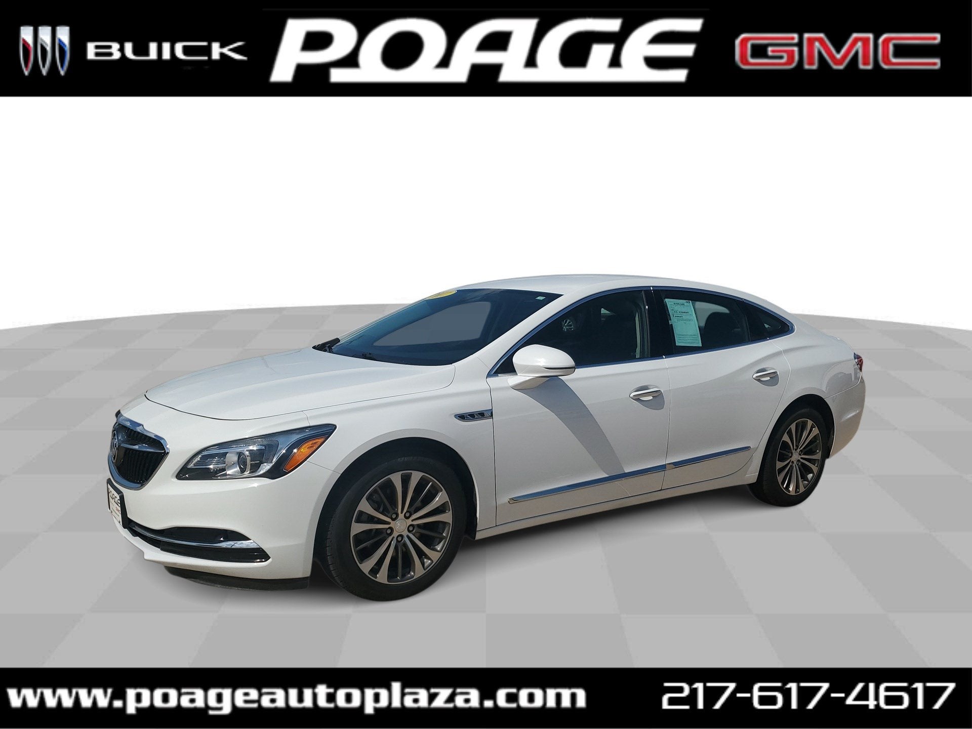 2017 Buick LaCrosse Essence in Summit White — front three-quarter view