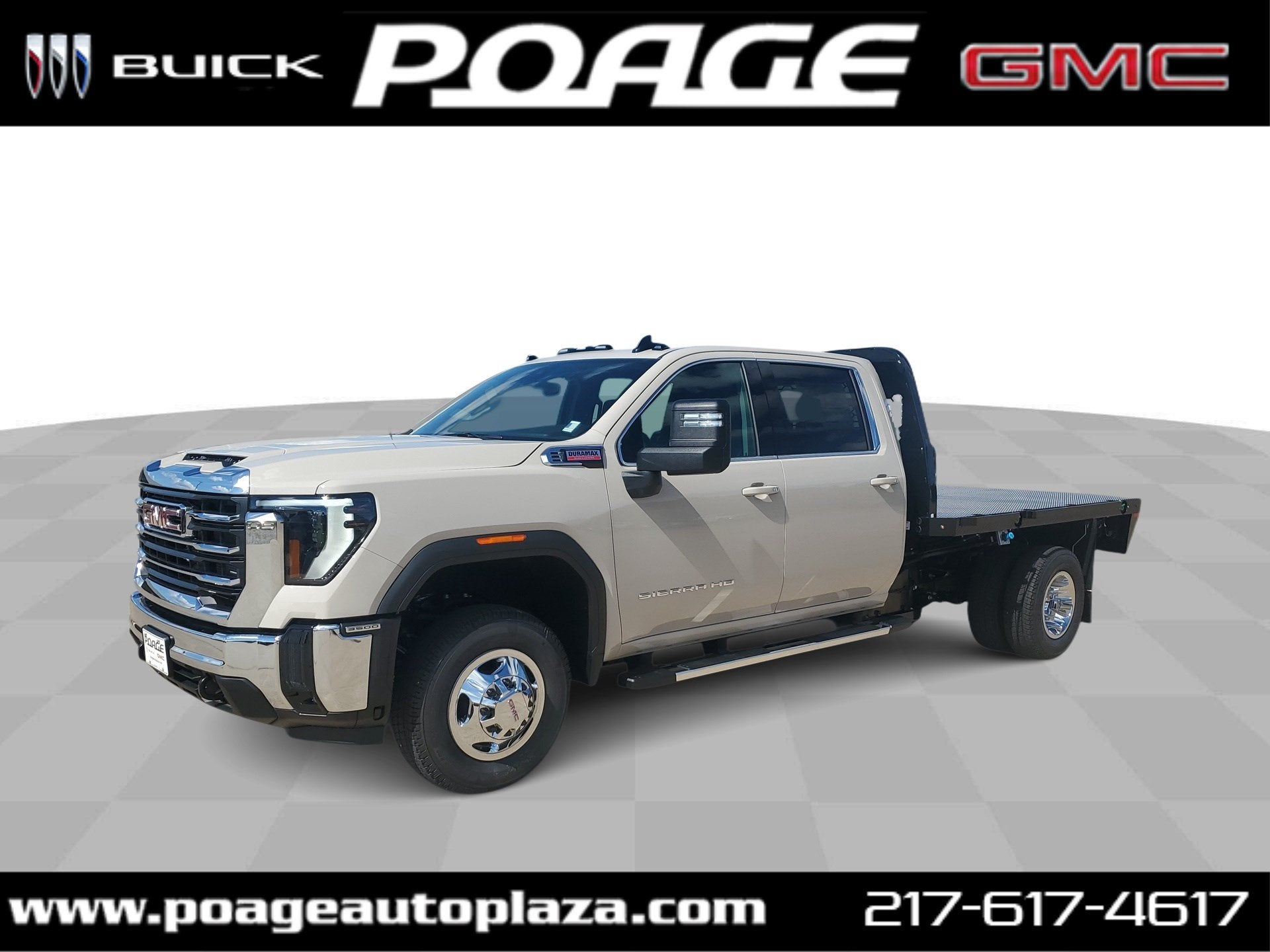 2026 GMC Sierra 3500 HD Chassis Cab SLE in Coastal Dune — front three-quarter view
