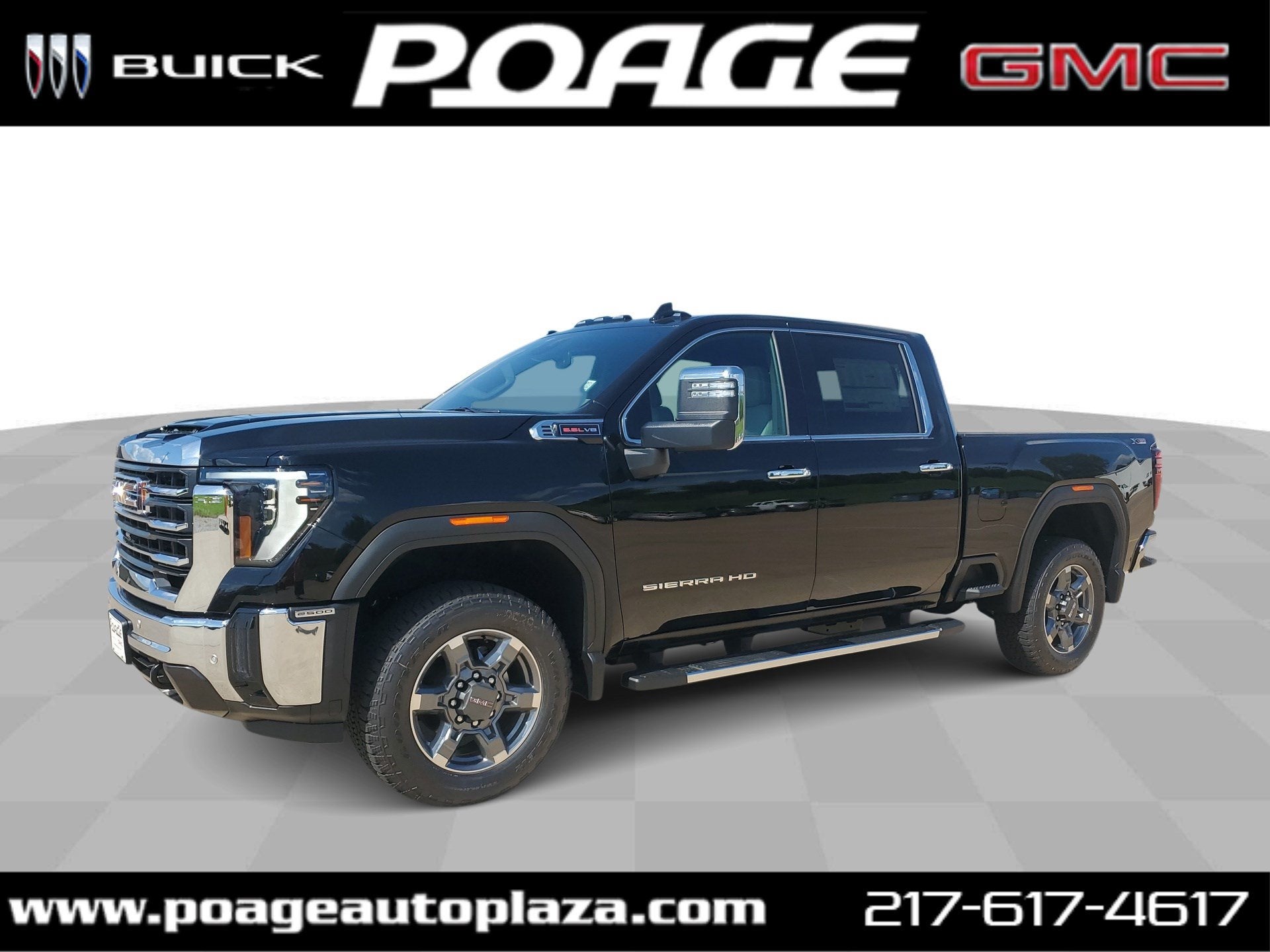 2026 GMC Sierra 2500 HD SLT in Onyx Black — front three-quarter view