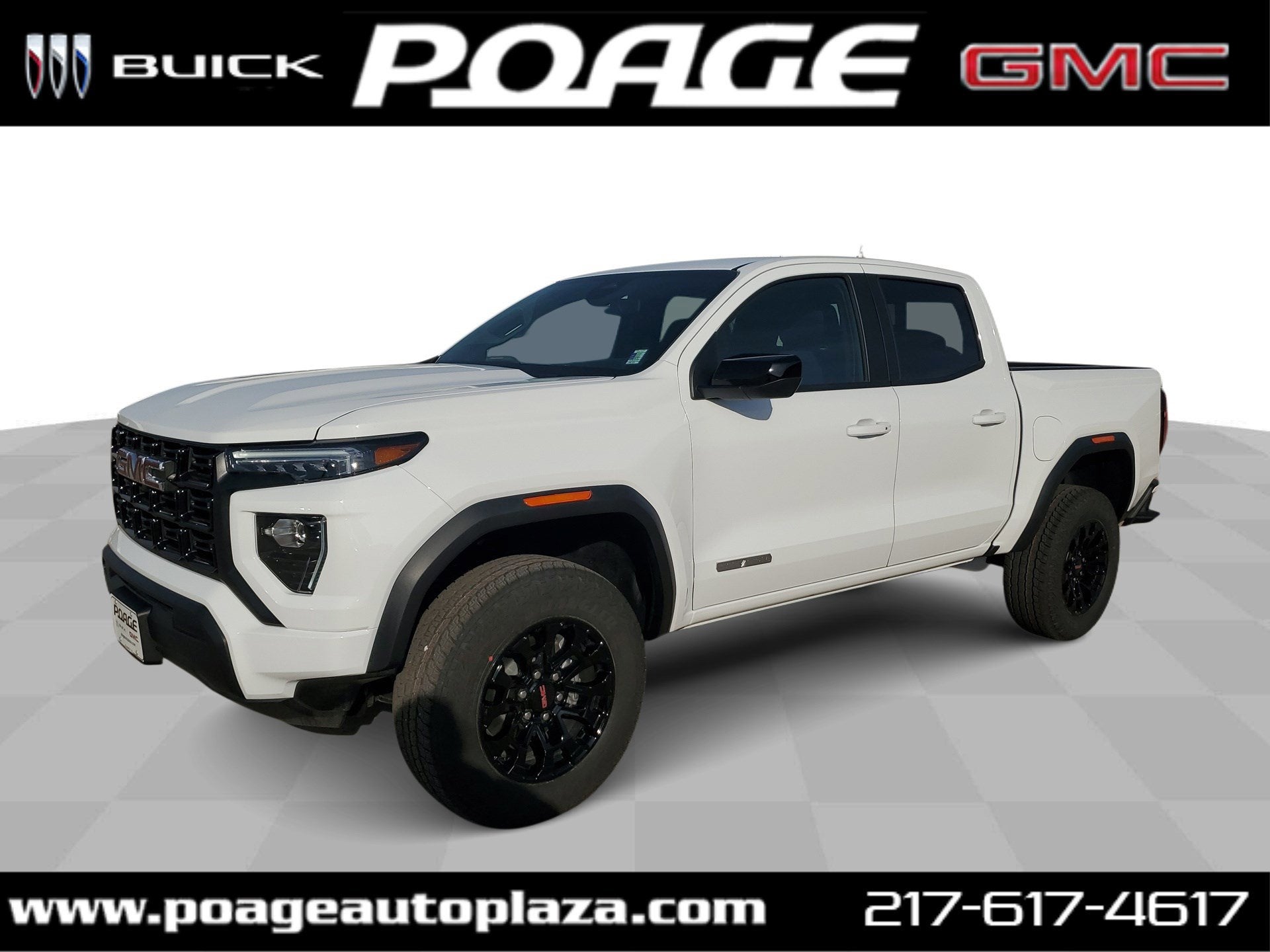 2026 GMC Canyon Elevation in Summit White — front three-quarter view