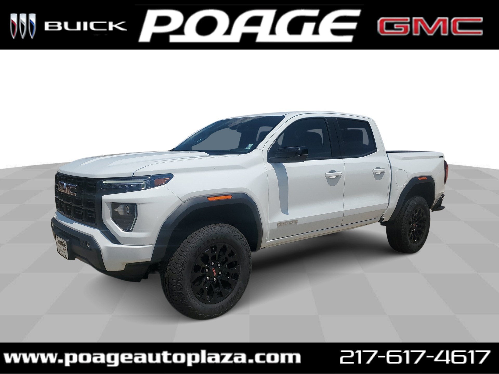 2026 GMC Canyon Elevation in Summit White — front three-quarter view