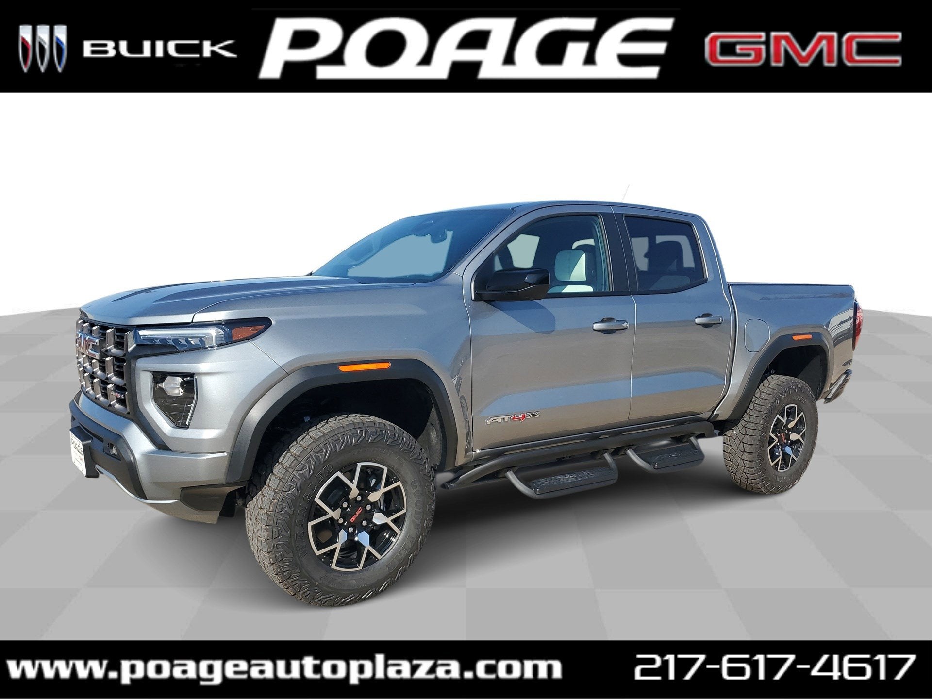 2026 GMC Canyon AT4X in Sterling Metallic — front three-quarter view