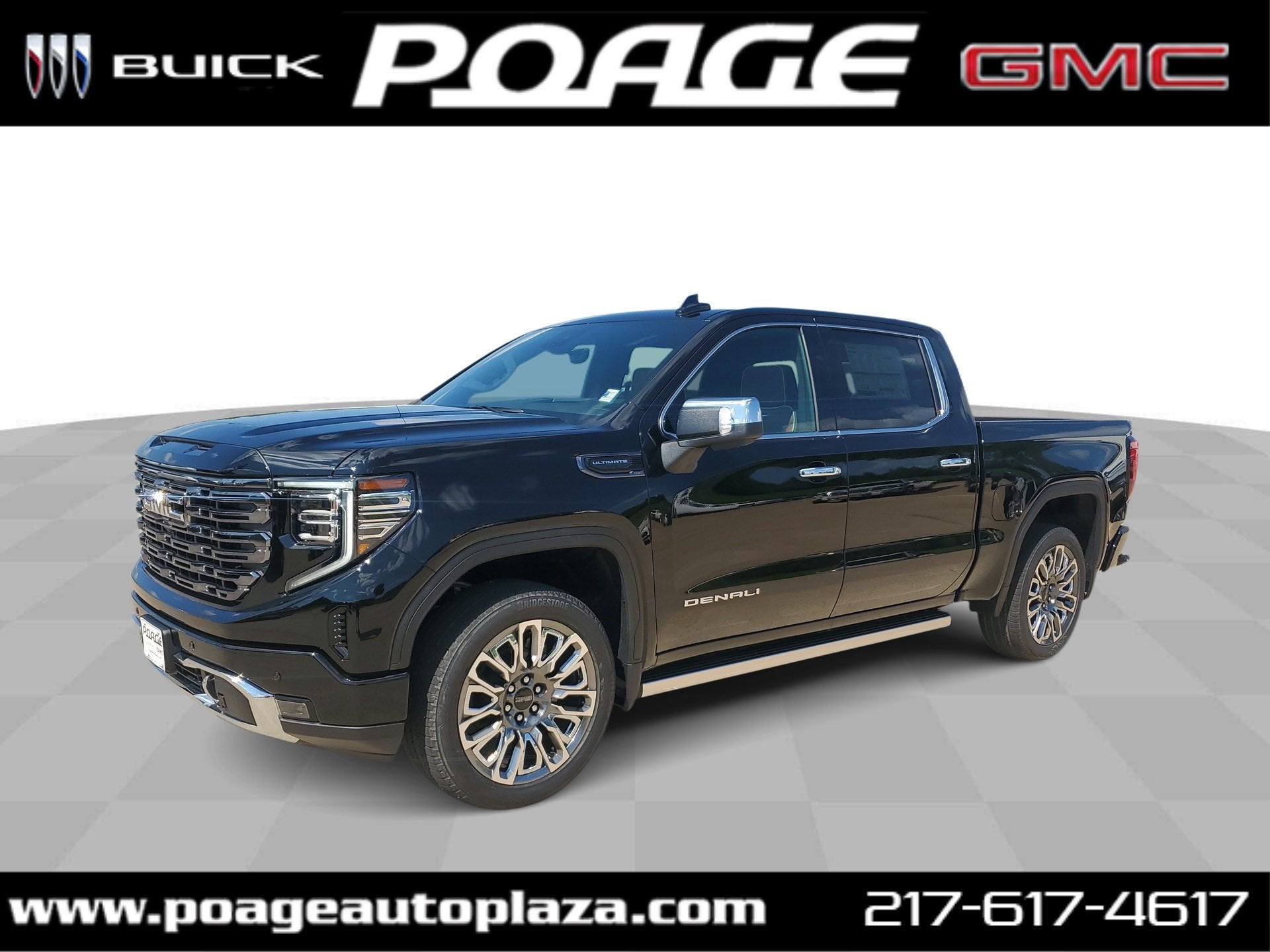 2026 GMC Sierra 1500 Denali Ultimate in Onyx Black — front three-quarter view