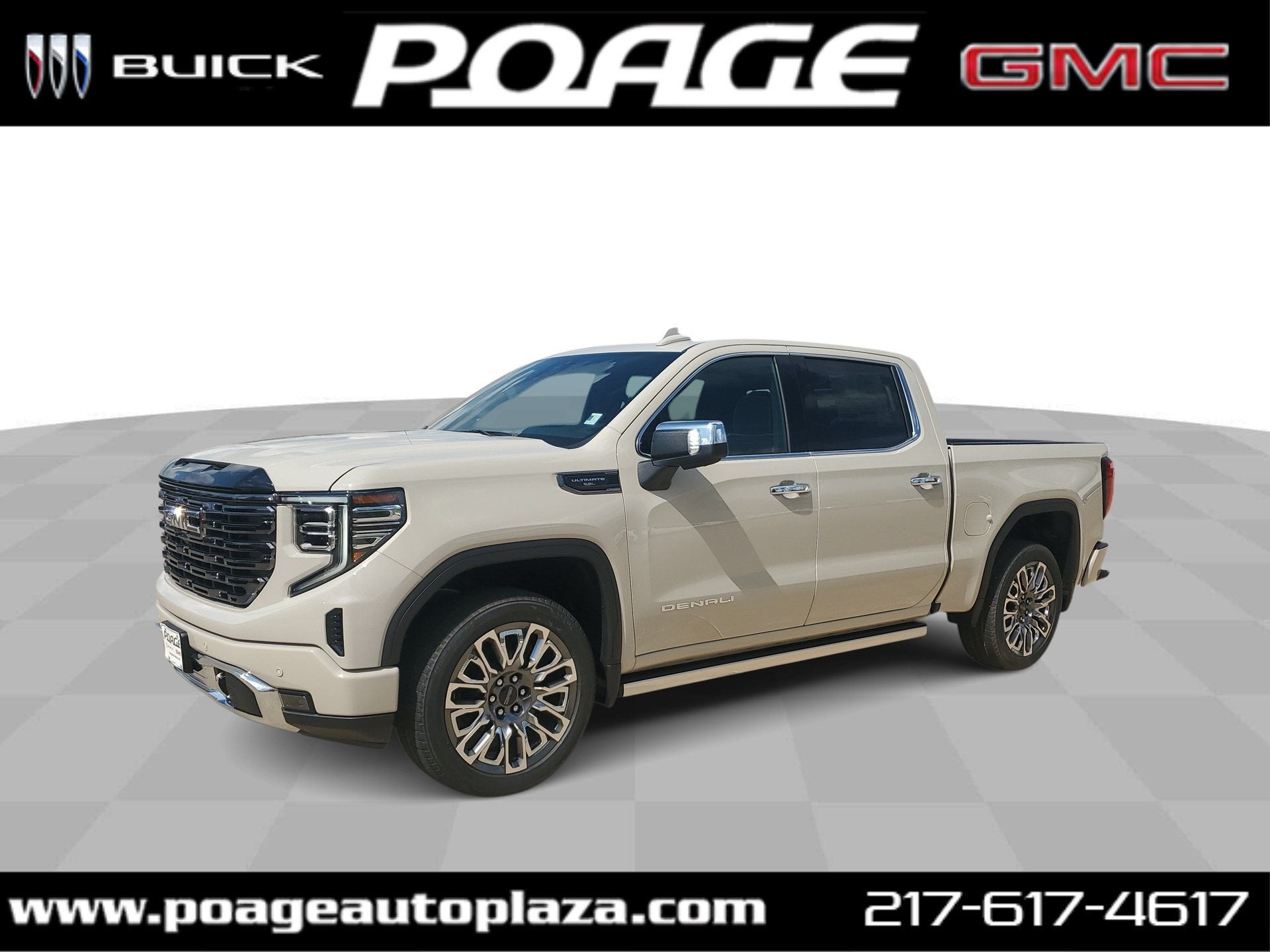 2026 GMC Sierra 1500 Denali Ultimate in Coastal Dune — front three-quarter view