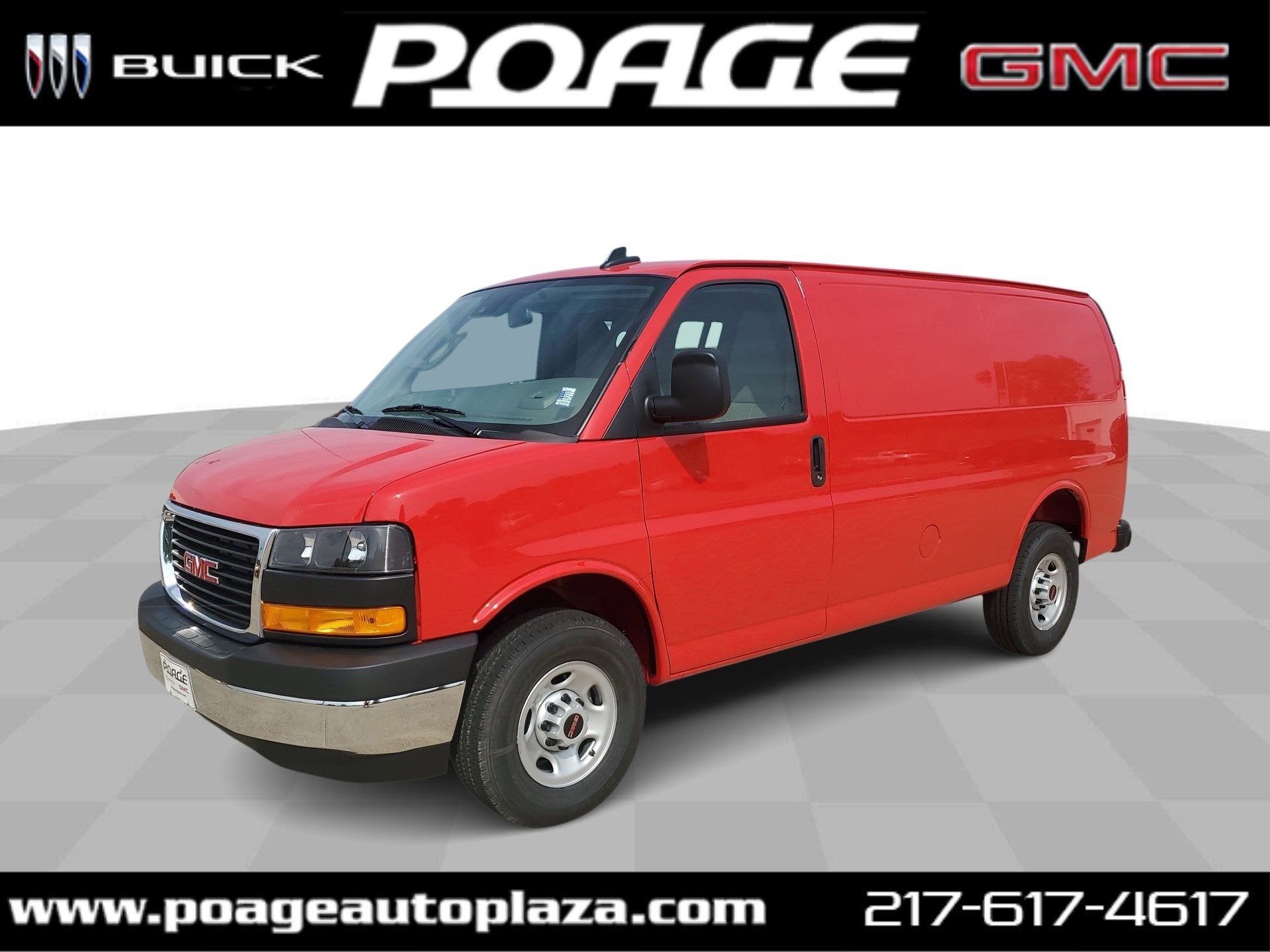 2025 GMC Savana Cargo Work Van in Cardinal Red — front three-quarter view
