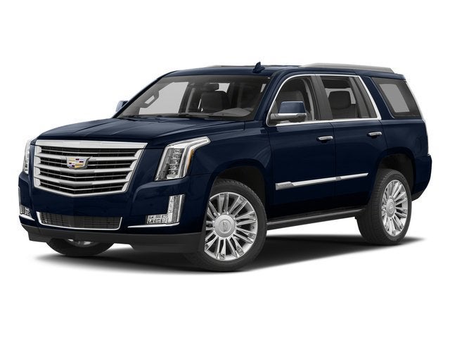 2017 Cadillac Escalade Platinum in Dark Adriatic Blue Metallic — front three-quarter view