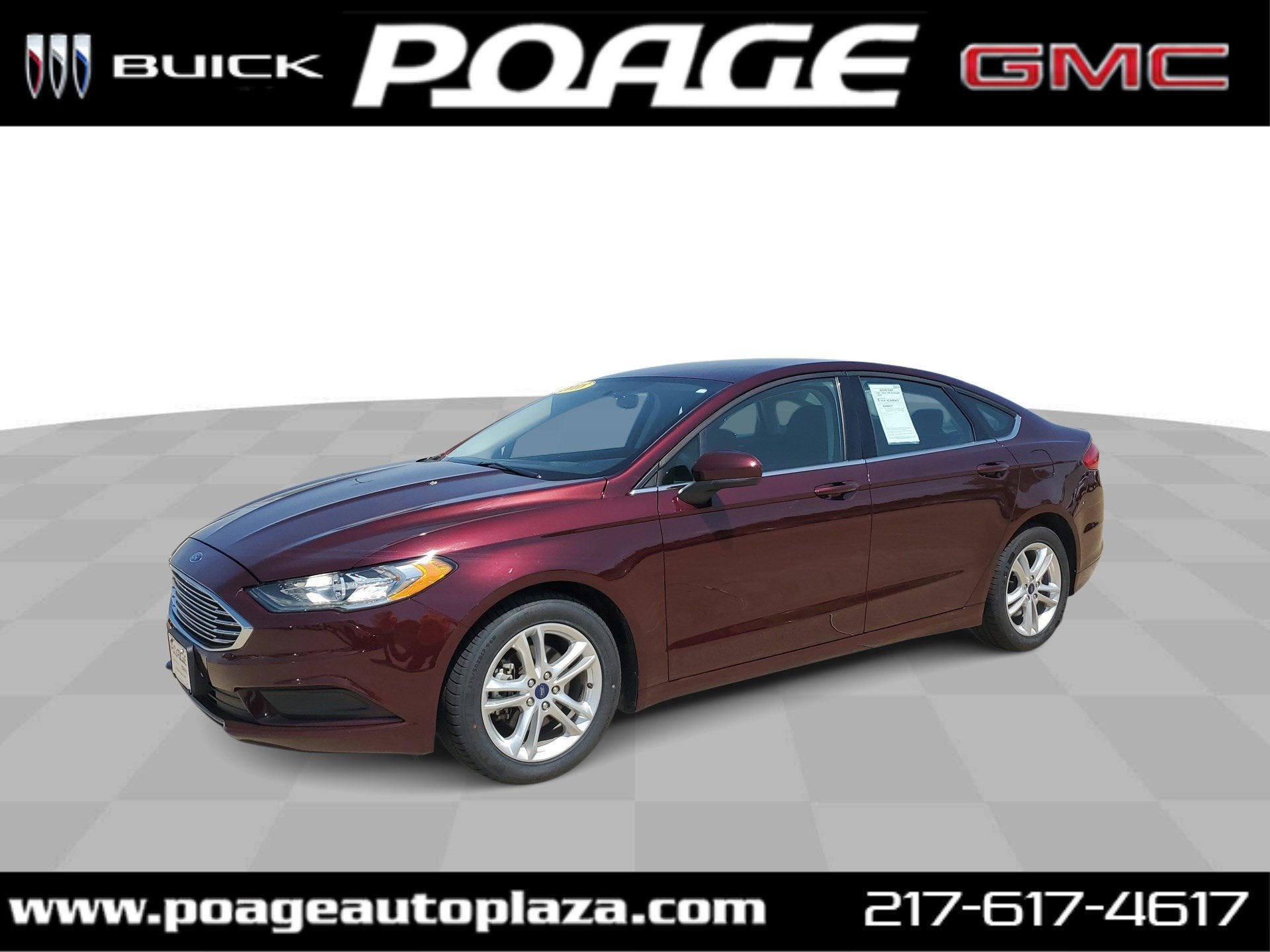 2018 Ford Fusion SE in Maroon — front three-quarter view