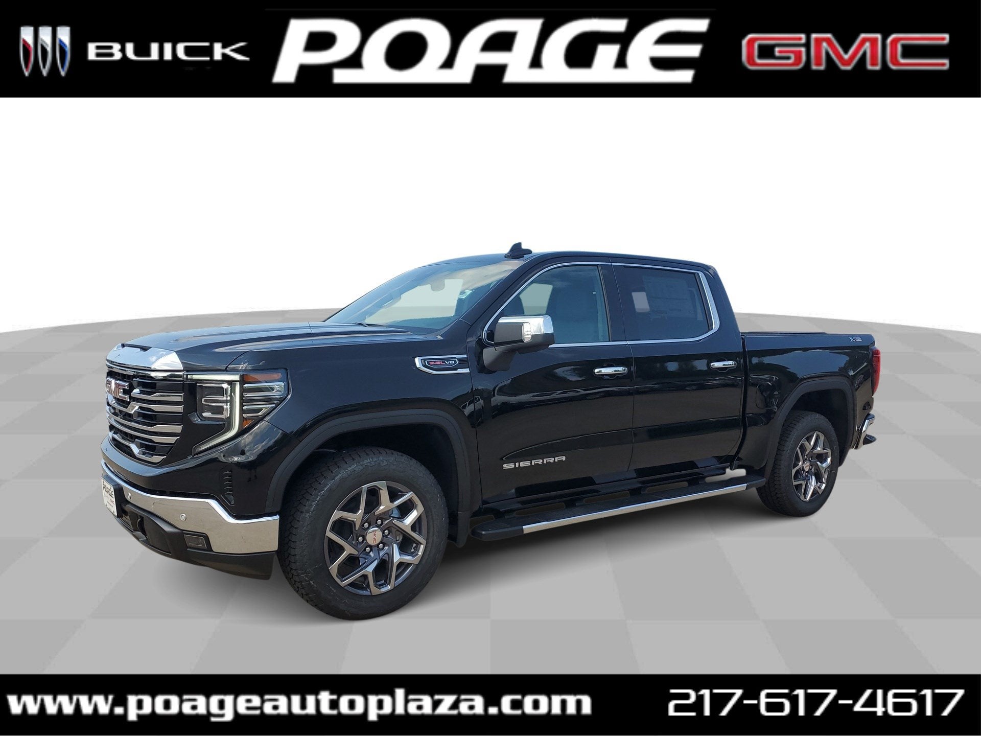 2026 GMC Sierra 1500 SLT in Onyx Black — front three-quarter view