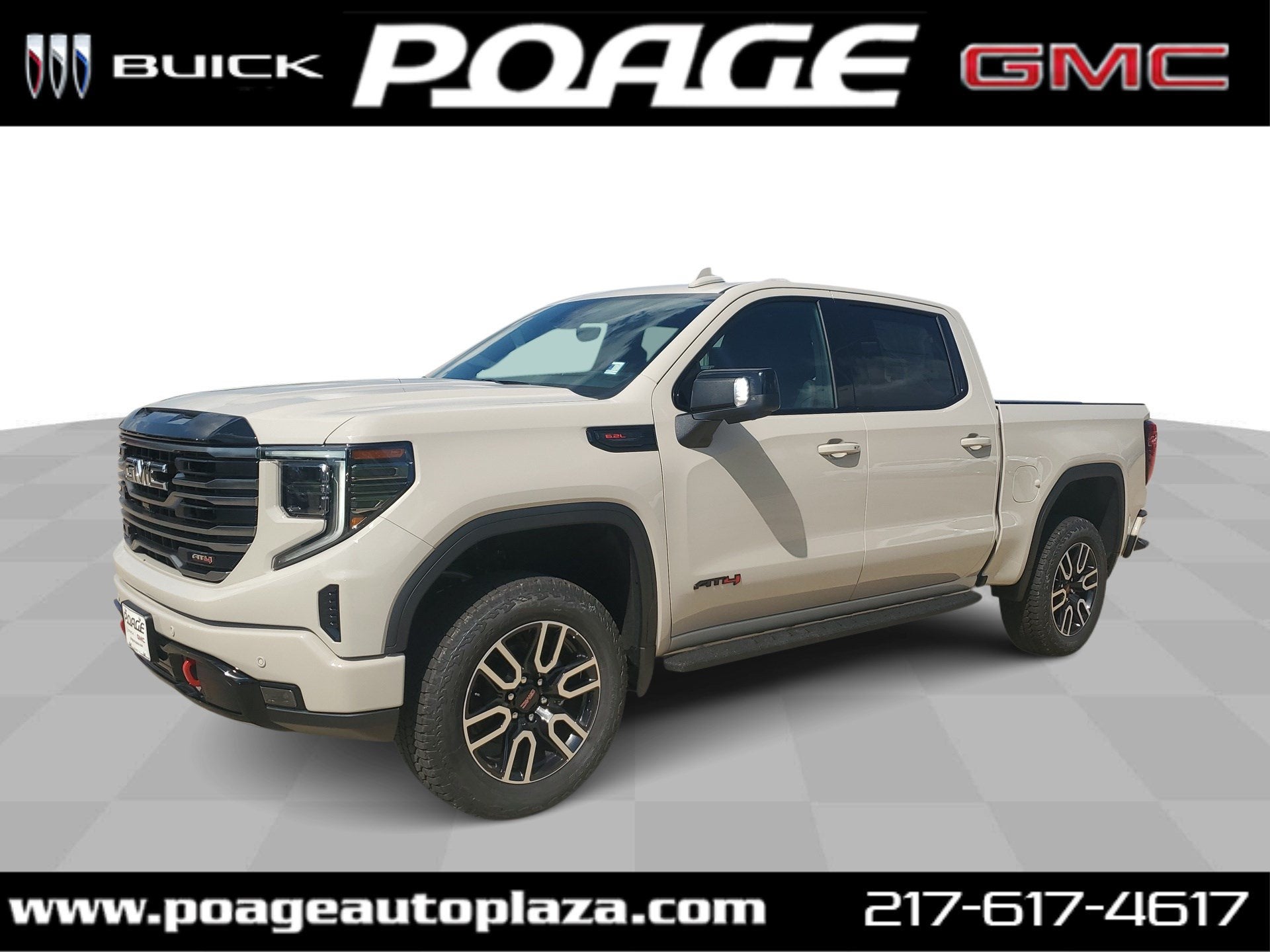 2026 GMC Sierra 1500 AT4 in Coastal Dune — front three-quarter view