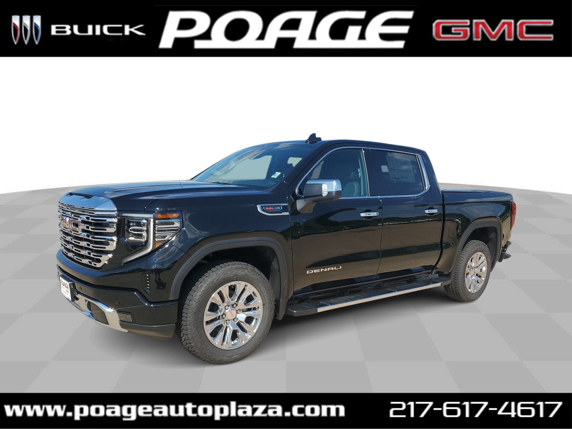 2026 GMC Sierra 1500 Denali in Onyx Black — front three-quarter view