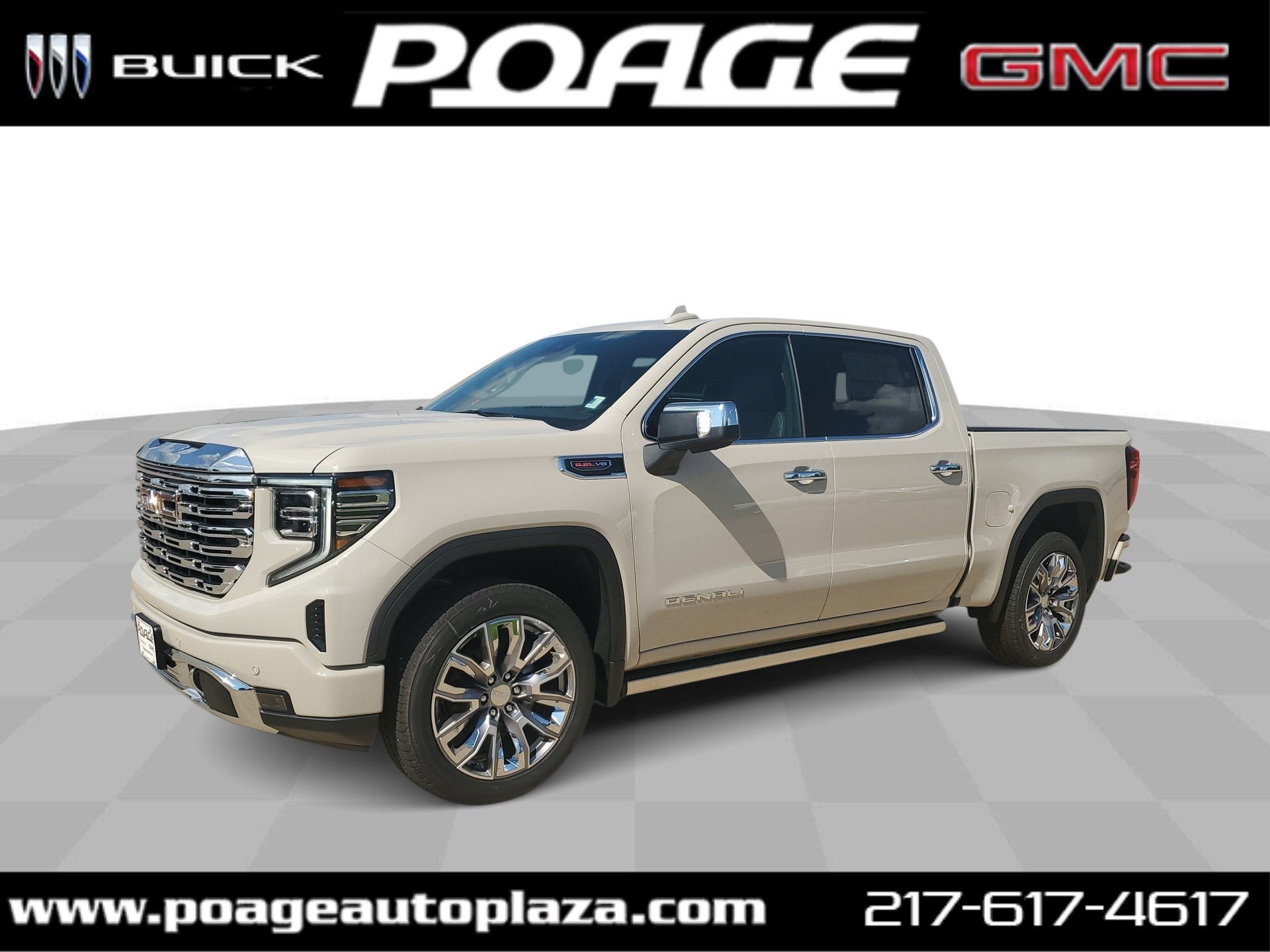 2026 GMC Sierra 1500 Denali in Coastal Dune — front three-quarter view