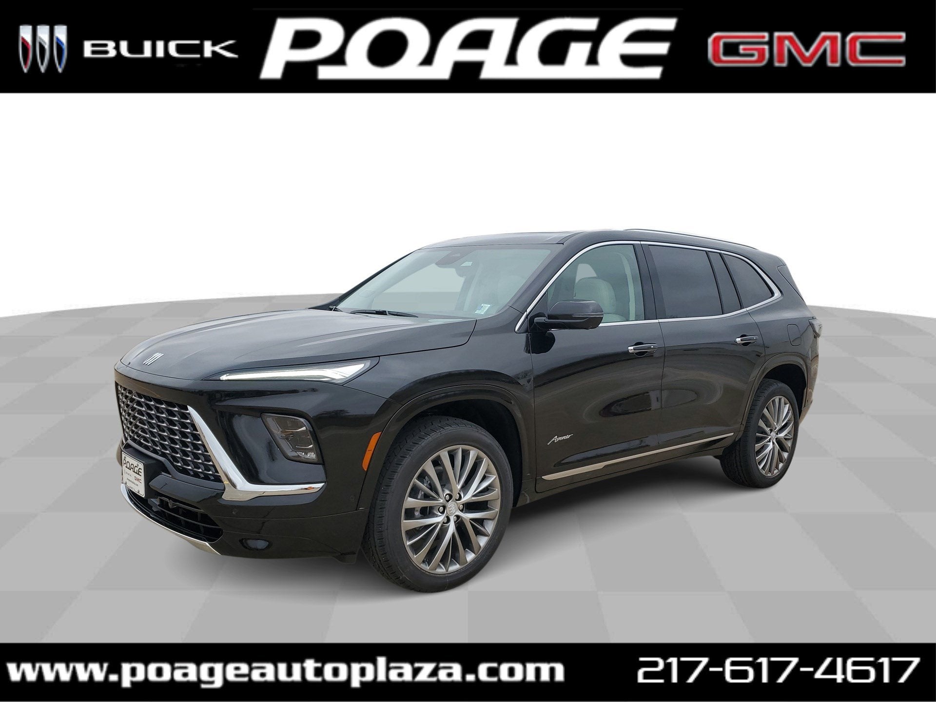 2026 Buick Enclave Avenir in Ebony Twilight Metallic — front three-quarter view