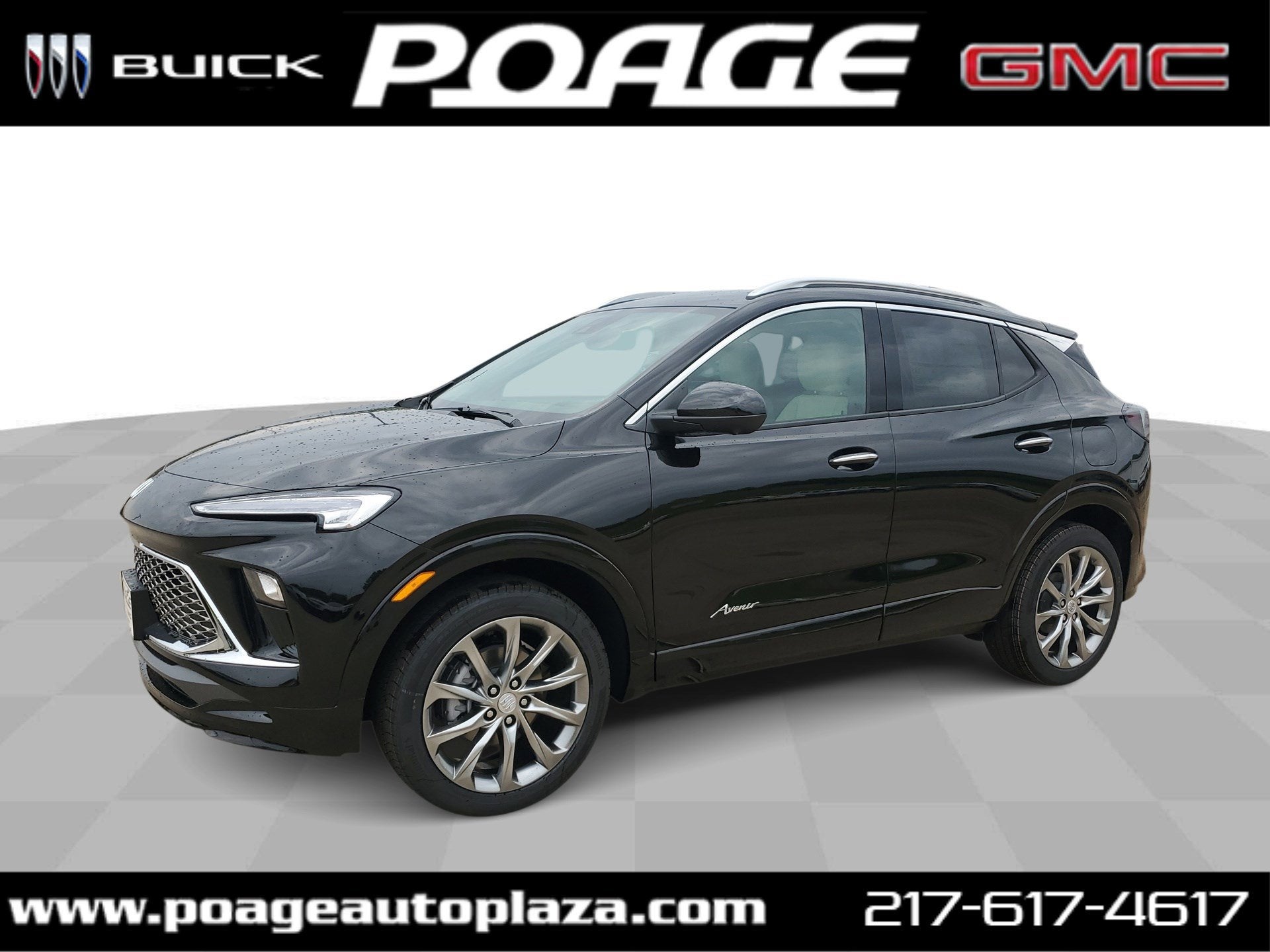 2026 Buick Encore GX Avenir in Ebony Twilight Metallic — front three-quarter view